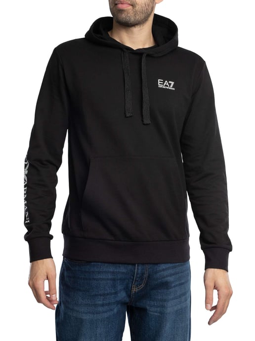 EA7 Sudadera Con Capucha Con Logo En El Pecho, Negro - Image 2