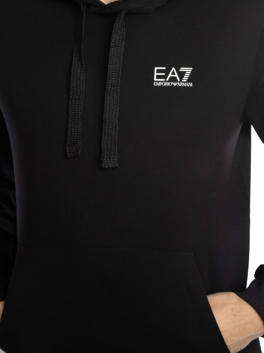 EA7 Sudadera Con Capucha Con Logo En El Pecho, Negro - Image 4