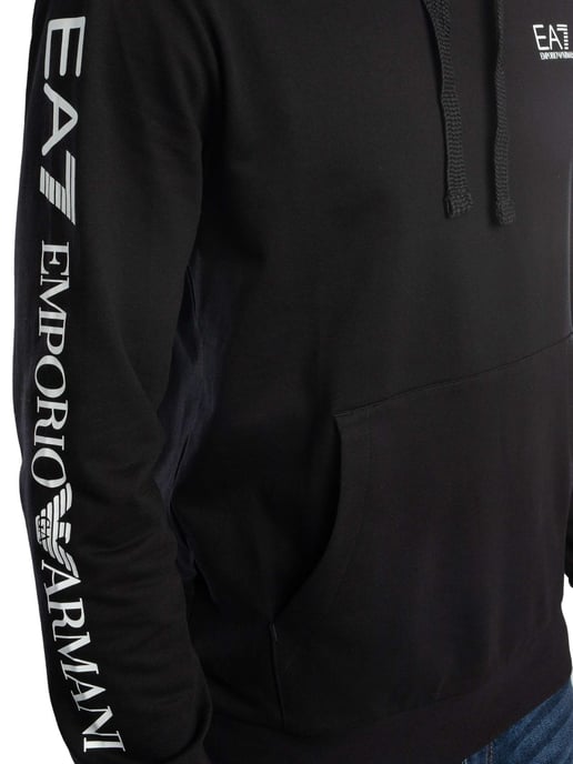 EA7 Sudadera Con Capucha Con Logo En El Pecho, Negro - Image 5