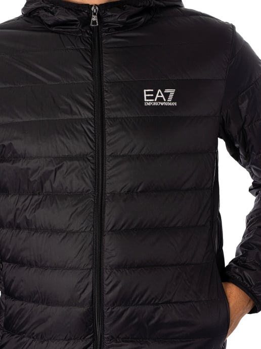 EA7 Chaqueta De Plumón Tejida, Negro - Image 4