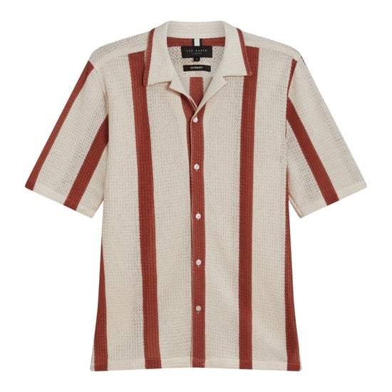 Camisa Extragrande Color Topo Con Rayas De Ganchillo Niks De Ted Baker - Image 1