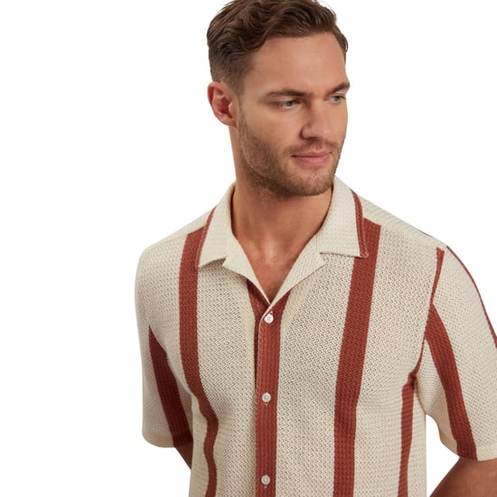 Camisa Extragrande Color Topo Con Rayas De Ganchillo Niks De Ted Baker - Image 2