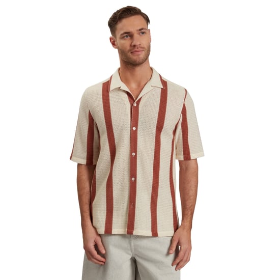 Camisa Extragrande Color Topo Con Rayas De Ganchillo Niks De Ted Baker - Image 4