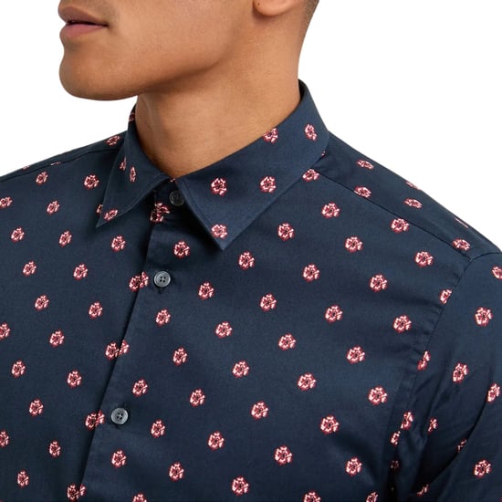 Camisa Azul Marino Con Estampado Floral De Ted Baker Miksho - Image 5