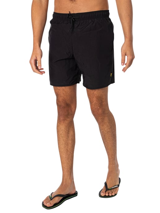 Lyle & Scott Pantalones Cortos De Baño Lisos, Negro - Image 1