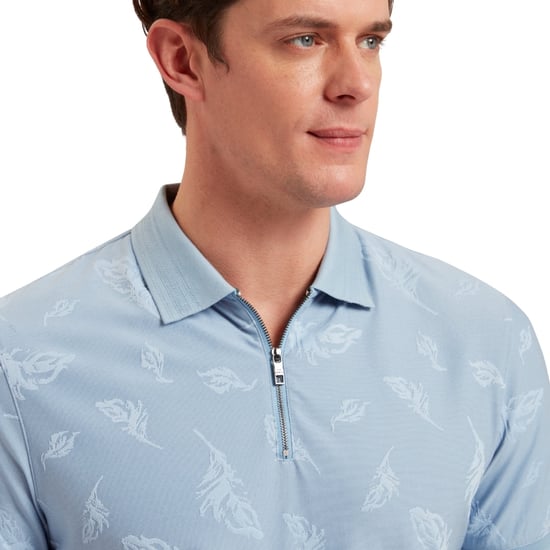 Polo Azul Con Cremallera Y Estampado Jacquard De Plumas Neyack De Ted Baker - Image 3