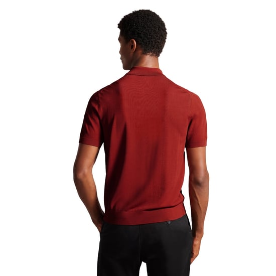 Polo Ted Baker Daldin Rayón Con Cremallera, Color Marrón Oscuro - Image 5