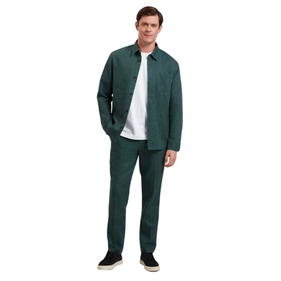 Sobrecamisa De Lino Verde Oscuro Ted Baker Shaww Delave - Image 5