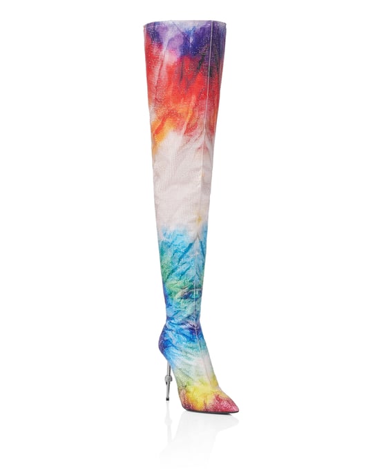 Botas Por Encima De La Rodilla Con Tacón Alto Tie Dye - Image 1