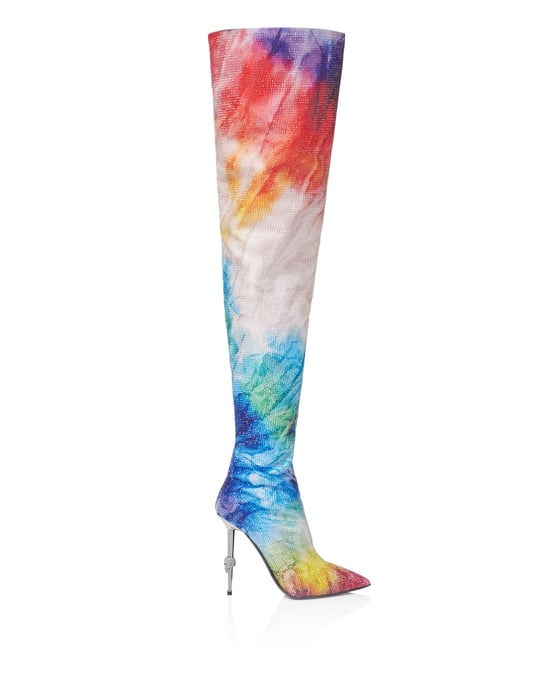 Botas Por Encima De La Rodilla Con Tacón Alto Tie Dye - Image 2