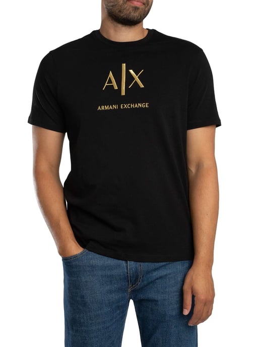 Armani Exchange Camiseta Gráfica Delgada, Negro - Image 2