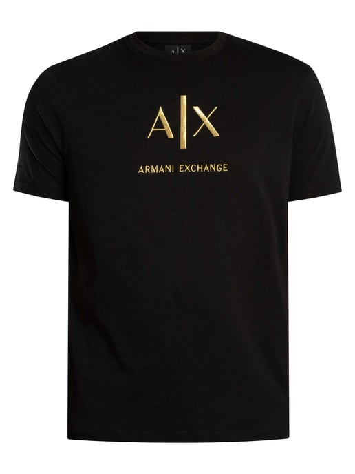 Armani Exchange Camiseta Gráfica Delgada, Negro - Image 5