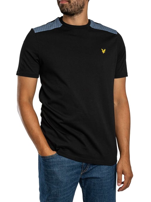 Lyle & Scott Camiseta Con Paneles De Cuadros, Negro - Image 2
