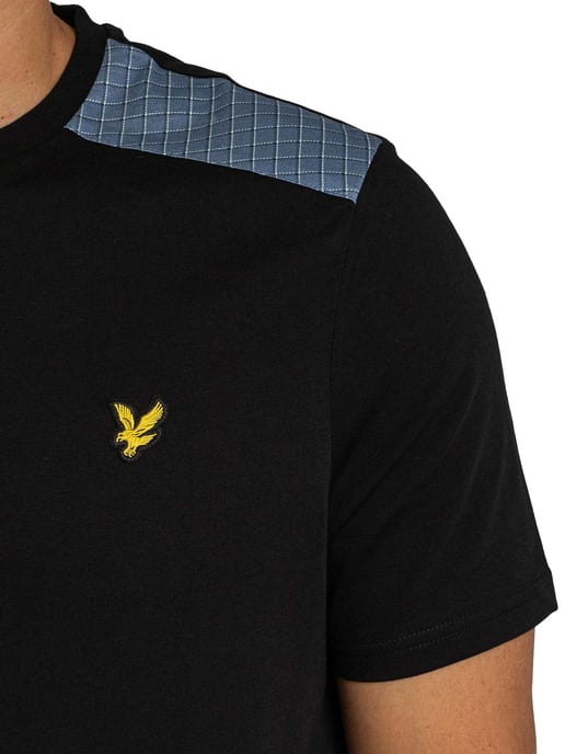 Lyle & Scott Camiseta Con Paneles De Cuadros, Negro - Image 4
