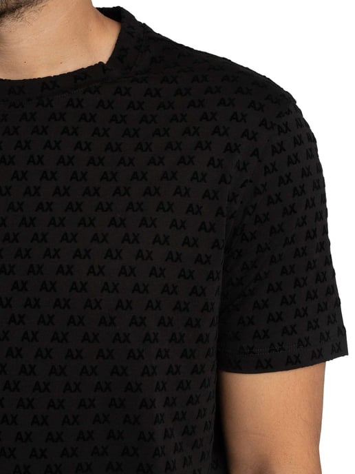Armani Exchange Camiseta Con Estampado De Marca, Negro - Image 4