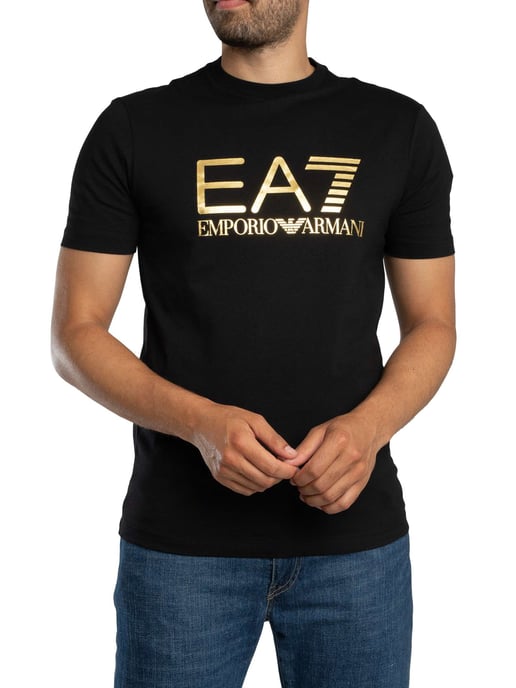 EA7 Camiseta Gráfica Con Logo Ajustado, Negro - Image 2
