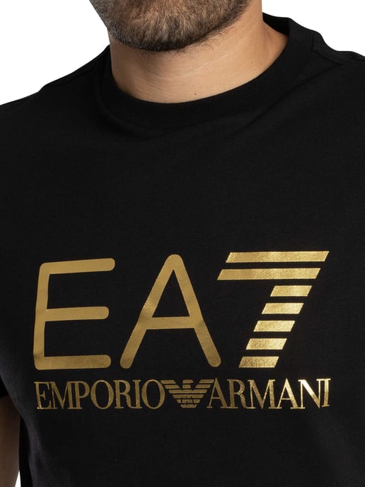 EA7 Camiseta Gráfica Con Logo Ajustado, Negro - Image 4
