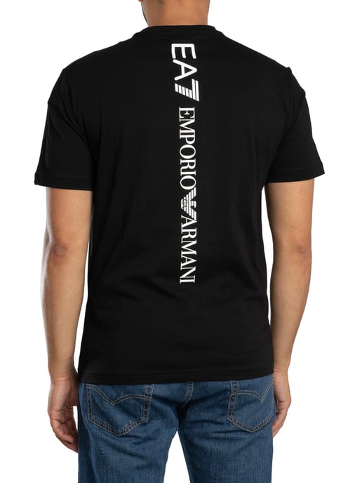 EA7 Camiseta De Marca Con Estampado En La Espalda, Negro - Image 3