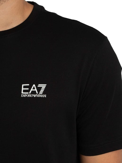 EA7 Camiseta De Marca Con Estampado En La Espalda, Negro - Image 4