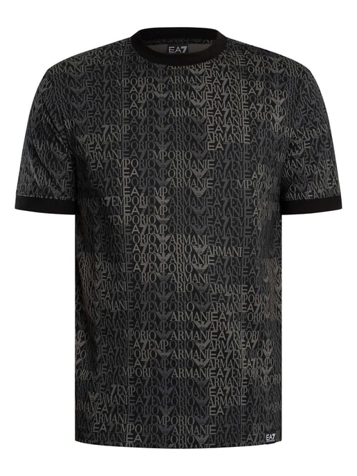 EA7 Camiseta Con Estampado De Marca Regular, Negro - Image 6