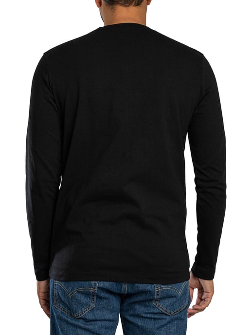 BOSS Camiseta De Manga Larga Con Estampado De Tachuelas, Negro - Image 3