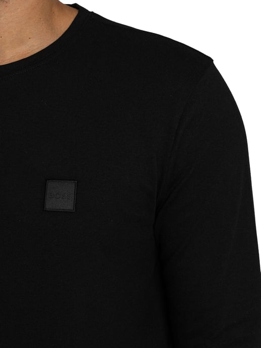 BOSS Camiseta De Manga Larga Con Estampado De Tachuelas, Negro - Image 4