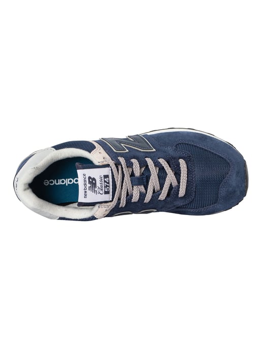 New Balance 574 Entrenadores De Gamuza, Azul - Image 6