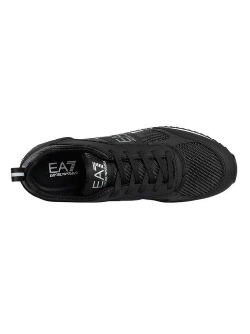 EA7 Zapatillas Con Logo De Malla, Negro - Image 6