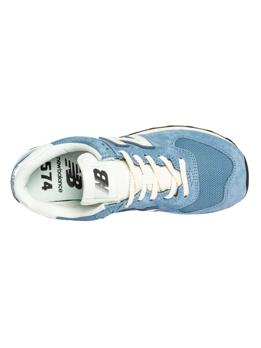 New Balance 574 Entrenadores De Gamuza, Azul - Image 6