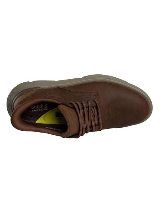 Skechers Zapatillas Sin Cordones Garza De Cuero, Marrón - Image 6