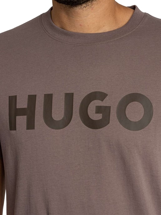 HUGO Dulivio Camiseta Gráfica, Gris - Image 4