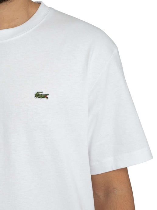 Lacoste Camiseta De Jersey De Algodón Grueso, Blanco - Image 4