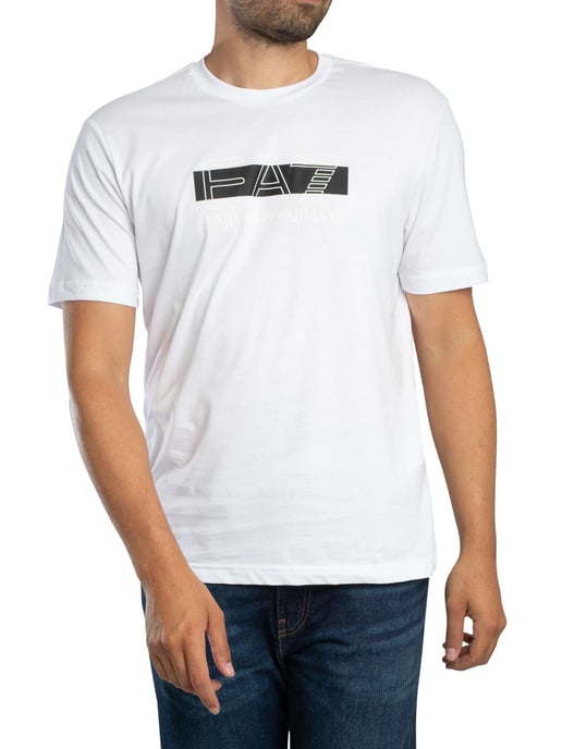 EA7 Camiseta Gráfica De Marca, Blanco - Image 2