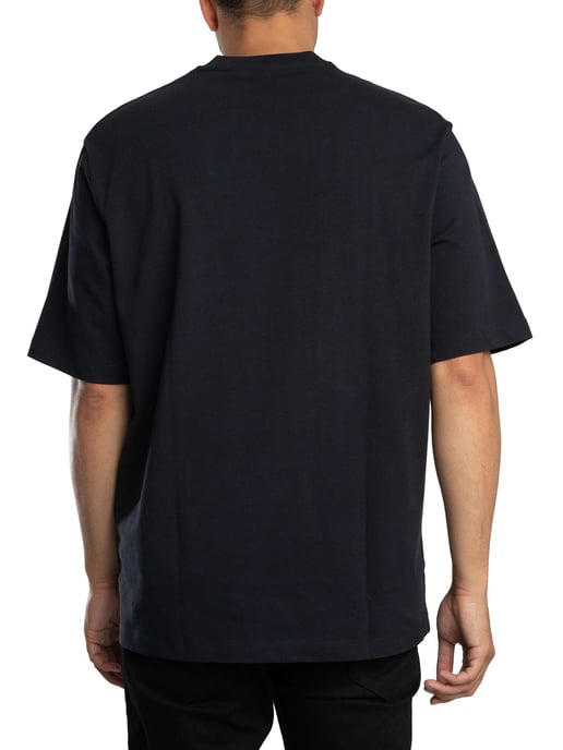 Armani Exchange Camiseta Cómoda Con Logo Central, Azul - Image 3
