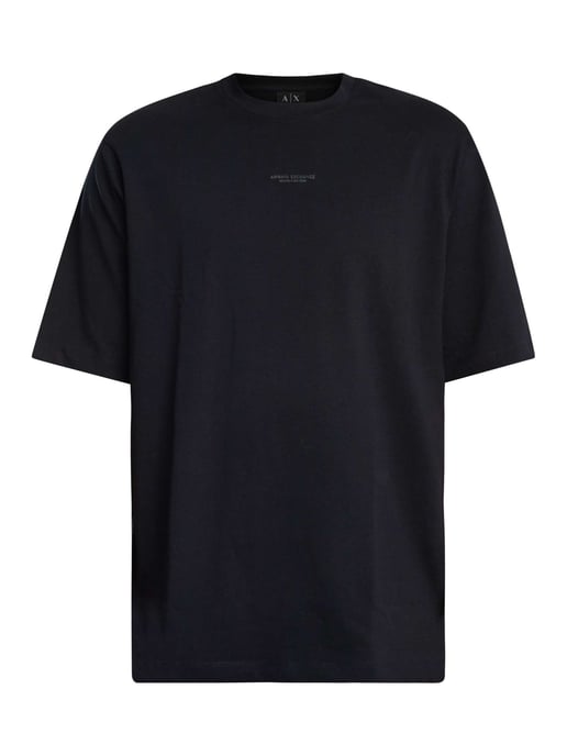 Armani Exchange Camiseta Cómoda Con Logo Central, Azul - Image 5