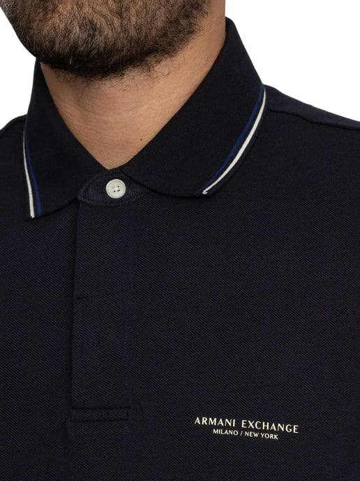 Armani Exchange Logo Polo, Azul - Image 4