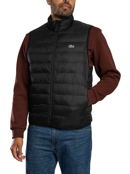 Lacoste Chaleco Acolchado Ligero, Negro - Image 1