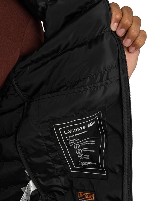 Lacoste Chaleco Acolchado Ligero, Negro - Image 6