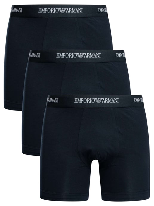 Emporio Armani Paquete De 3 Calzoncillos Bóxer Elásticos, Azul - Image 1
