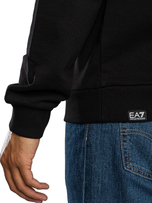 EA7 Sudadera Con Estampado De Logo Grande, Negro - Image 5