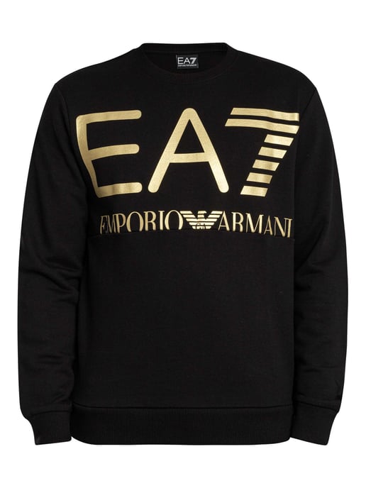 EA7 Sudadera Con Estampado De Logo Grande, Negro - Image 6