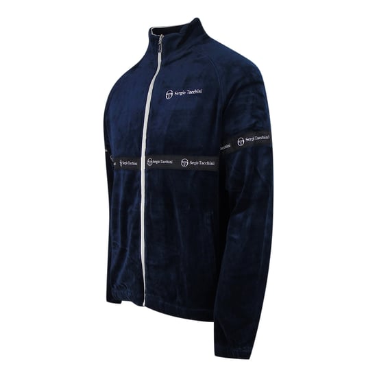 Chaqueta Deportiva De Terciopelo Azul Marino De Sergio Tachini - Image 3