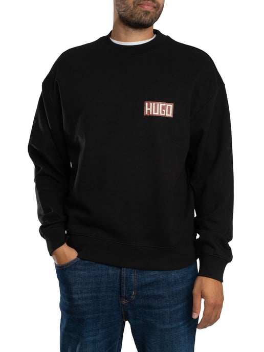 HUGO Sudadera Durec Con Estampado En La Espalda, Negro - Image 2