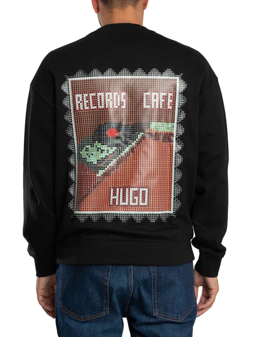 HUGO Sudadera Durec Con Estampado En La Espalda, Negro - Image 3