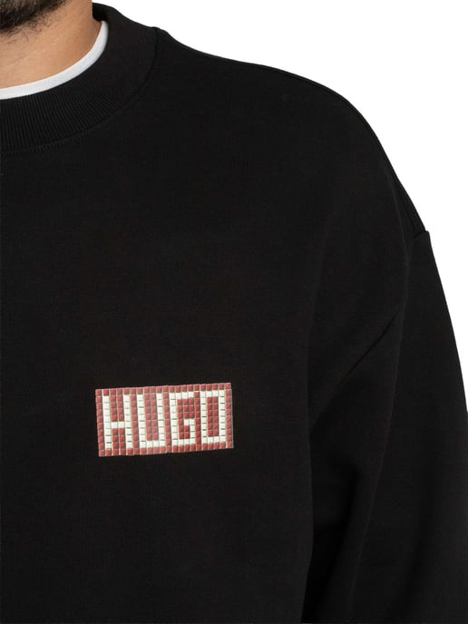 HUGO Sudadera Durec Con Estampado En La Espalda, Negro - Image 4