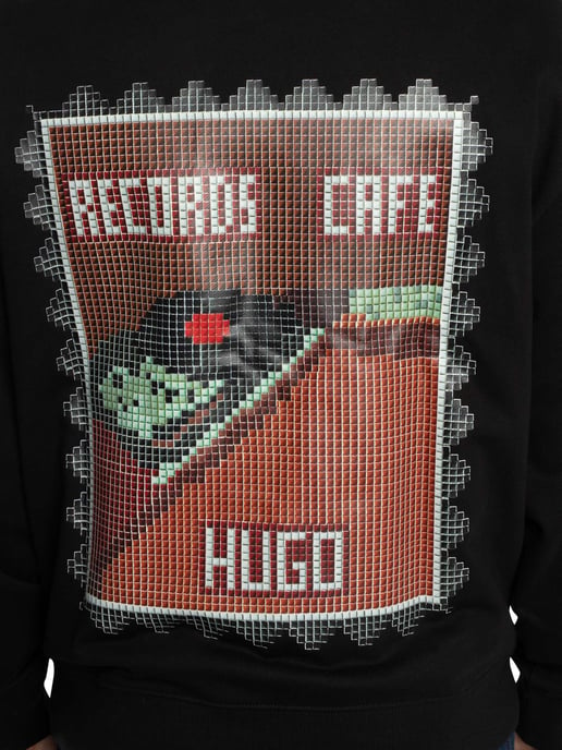 HUGO Sudadera Durec Con Estampado En La Espalda, Negro - Image 5