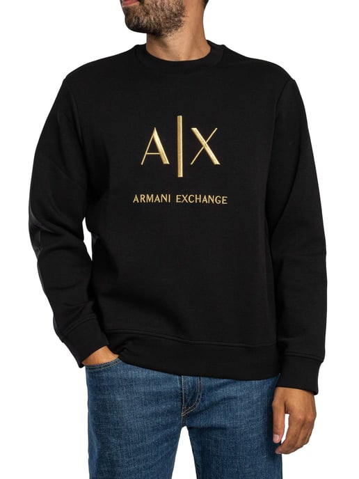 Armani Exchange Sudadera Con Logo Gráfico, Negro - Image 1