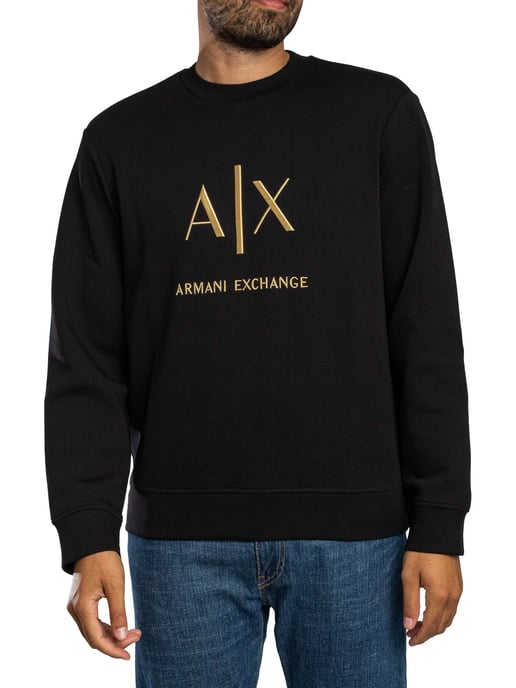 Armani Exchange Sudadera Con Logo Gráfico, Negro - Image 2