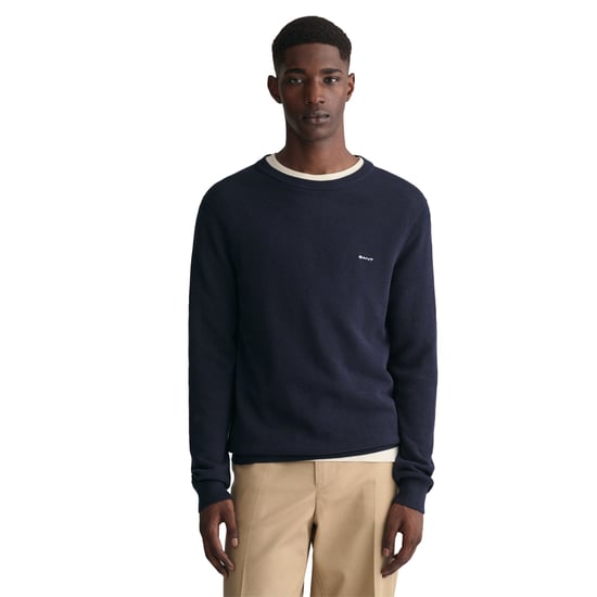 GANT Mens Cotton Pique Crew Neck Jumper - Image 6