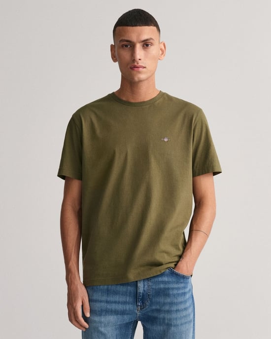 GANT Mens Regular Fit Short Sleeve Shield Logo T-Shirt - Image 1